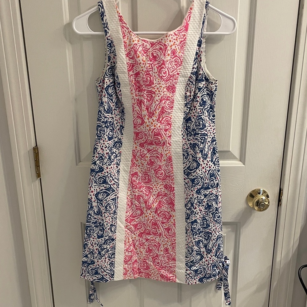 Lilly Pulitzer Delia Shift Cotton Dress in Indigo Star Crush